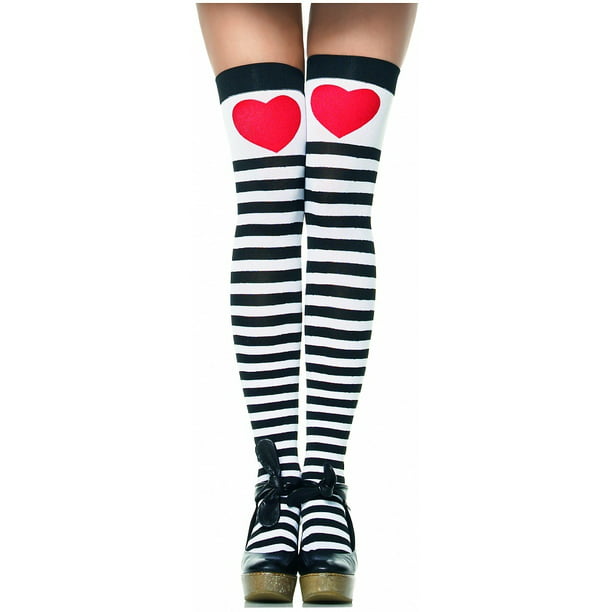Heart and Striped Thigh Highs Alice Queen of Hearts Adult Costume Accessory